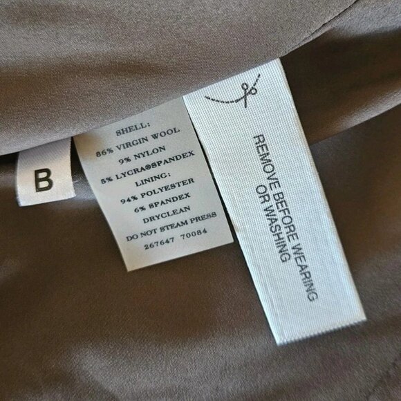 Ann Taylor Womens Taupe Brown Skirt Sz 2 Blazer Sz 0 Suit Set Wool Blend Career - Picture 7 of 11